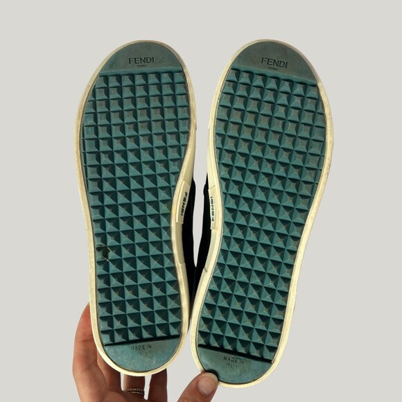 Fendi Monster Slip-On Sneakers Black Yellow Fur 37.5 COA - Picture 7 of 12